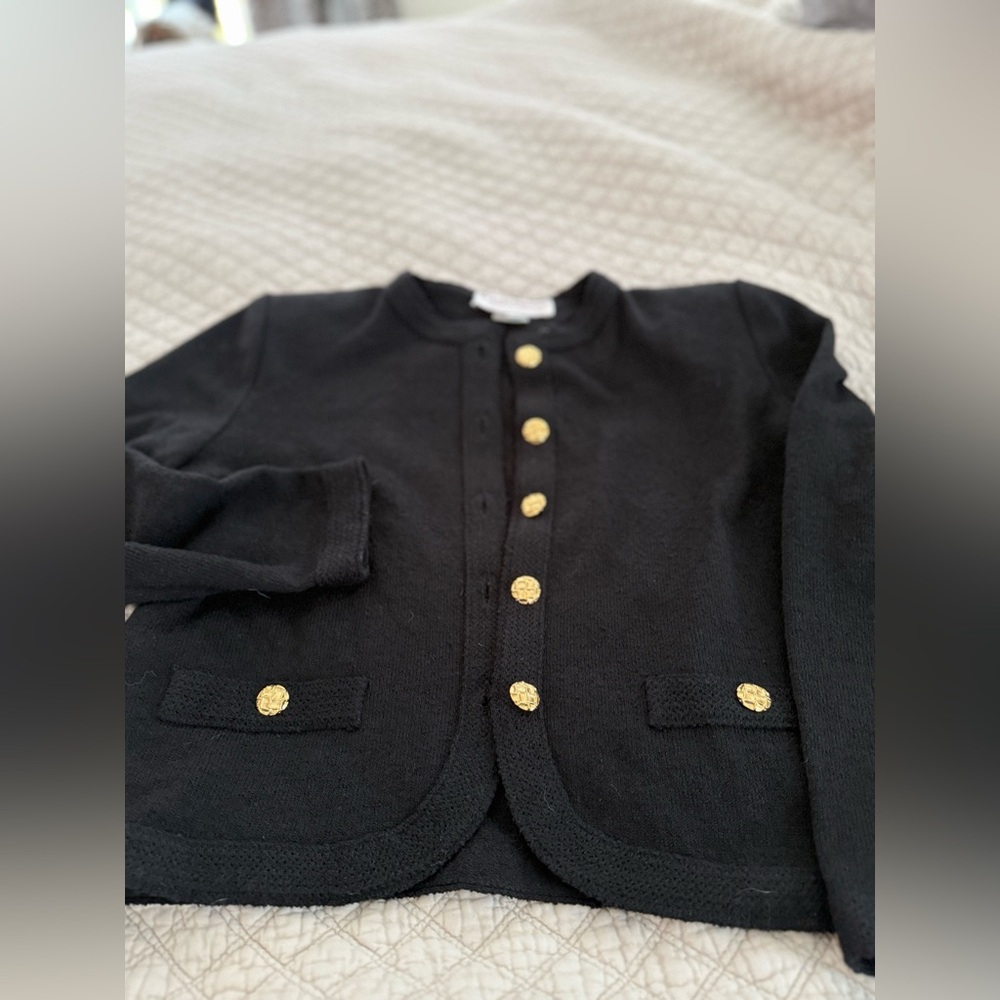 Vintage Castleberry Black Blazer lady jacket with Gold buttons 12